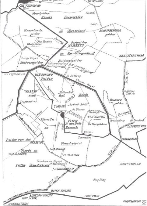1868 waterschap de Groote Veenpolder in Opsterland en Smallingerland kwam tot stand