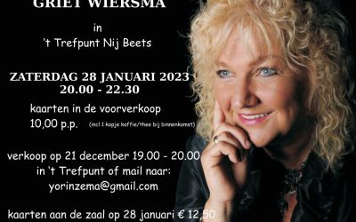 Griet Wiersma komt naar ’t Trefpunt